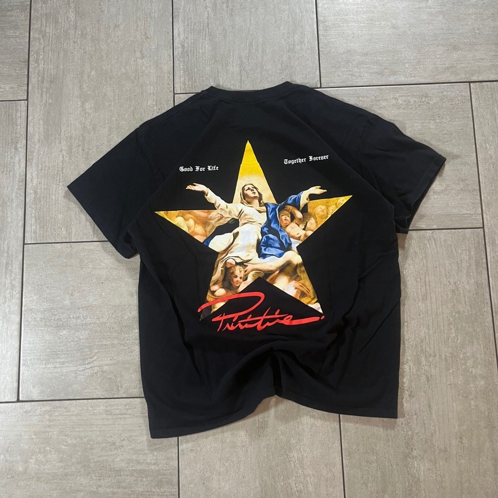 Primitive Skateboarding Mens Black Renaissance Star Graphic Tee Shirt Large 1065